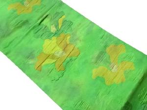 ふくれ織花葉模様織出し名古屋帯